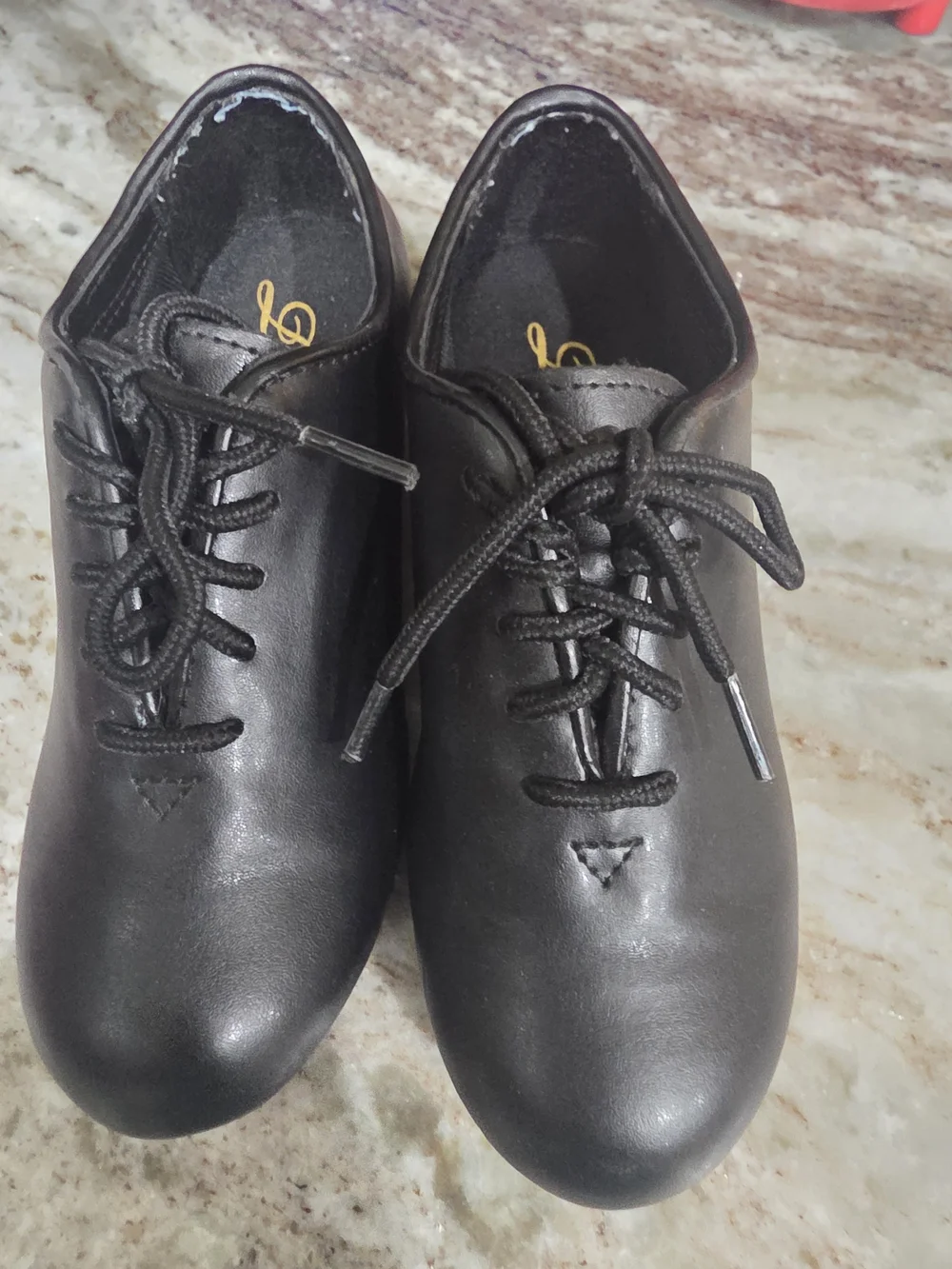 Dance Class Black Lace-Up Tap Shoes